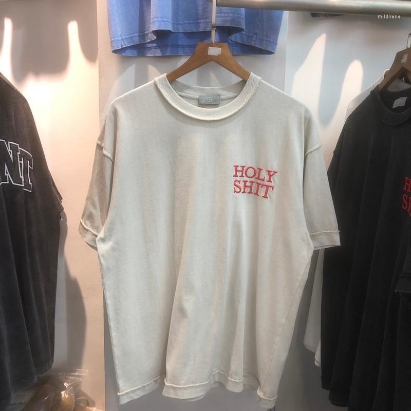 

Men's T-Shirts Good Quality Heavy Fabric Fashion Simple Embroidery Letters T Shirt Men Oversized Women Short Sleeves ClothingMen's Mild22