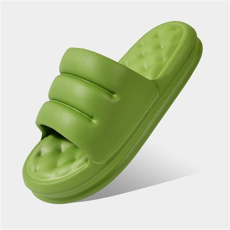 

WOTTE EVA Hole Leaking Slippers Men Bathroom Shoes Women Slides Anti-slip Indoor Home Soft Slippers Household Bath Sandals Men 220429, Caramel