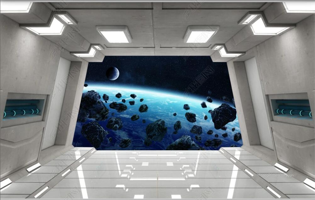 

3d wallpaper custom photo mural Spaceship door sci-fi scene bar KTV painting background wall papers home decor living room wallpaper for walls 3 d bedroom, Non-woven wallpaper