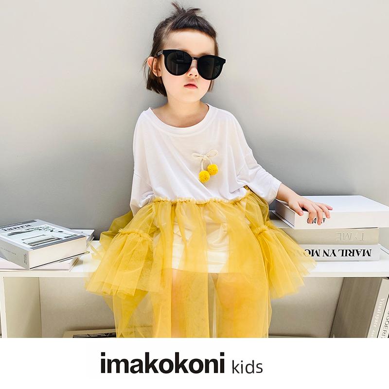 

Girl's Dresses Imakokoni Children's Clothing Girls Princess Skirt Dress Summer 2022 T-shirt A-line 21626Girl's, White