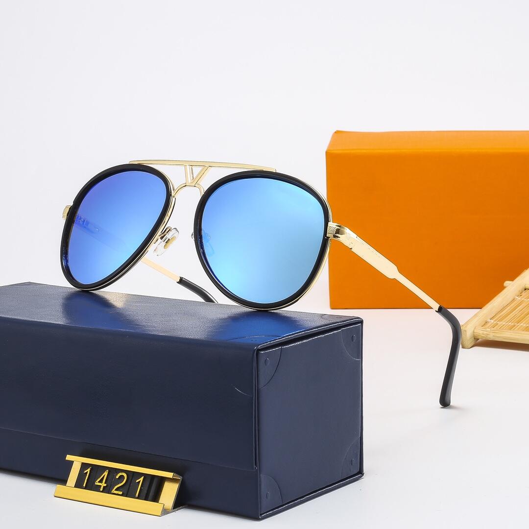 

sunglasses For Men and Women Summer style 1421 Anti-Ultraviolet Retro Plate Pilot Sun Glasses Metal Frame fashion Random Box