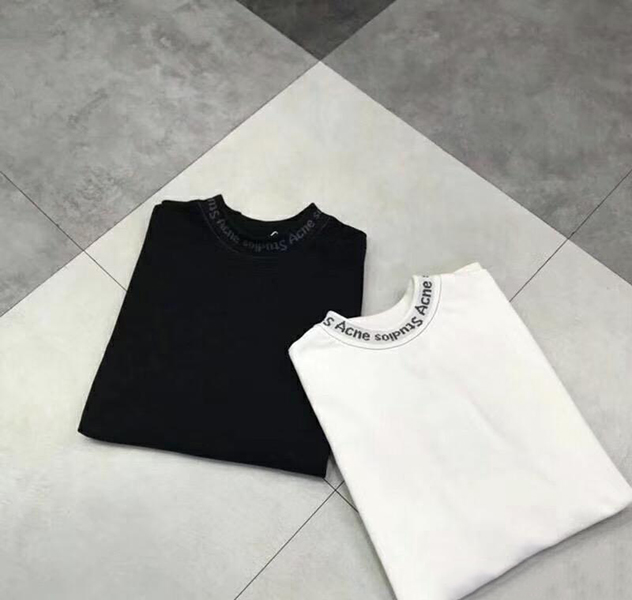 

Fashion-2022 New Fashion Women Men Tee Acne T Shirts Cotton Letter Colloar Big Eyes Embroidery Sequins Top, White