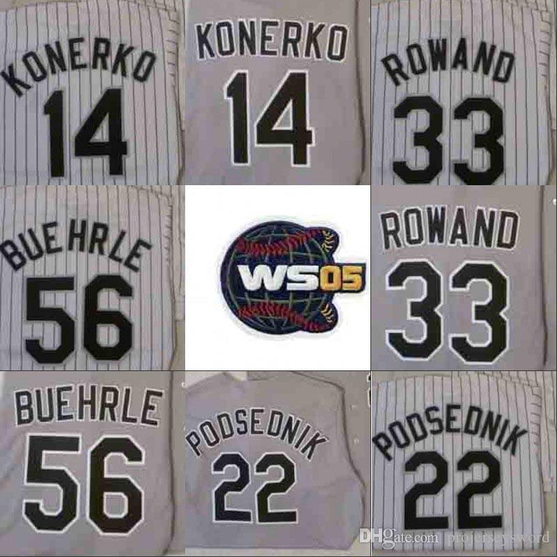 

2005 WS Champions Baseball Jersey Chicago AJ PIERZYNSKI PAUL KONERKO SCOTT PODSEDNIK JOE CREDE FRANK THOMAS CHRIS SALE MARK BUEHRLE JERMAINE, 45 bobby jenks