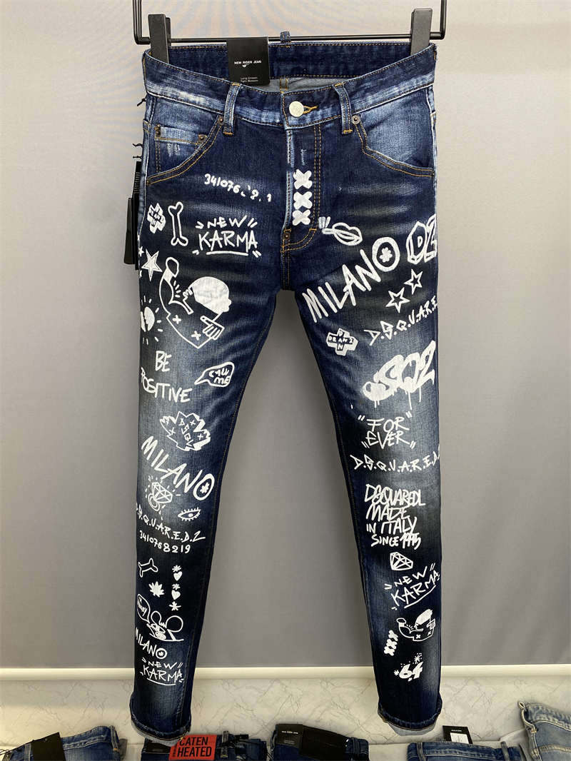 

2022 New Arrivals D2 Mens Luxury Designer Denim''dsq2''Jeans Holes Trousers Dsquare Jeans COOLGUY Biker Pants Mens Clothing 2#9823, 9823