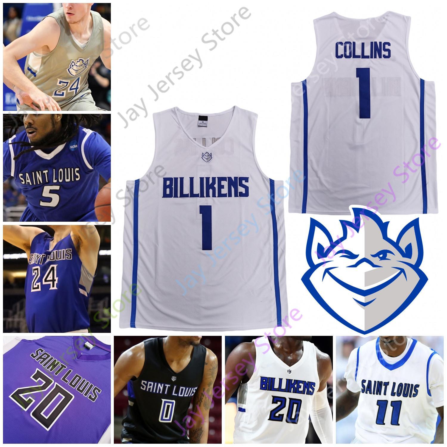 

2020 Billikens Basketball Jersey NCAA College Goodwin Gibson Jimerson Perkins Jacobs Yuri Collins Thatch Jr. Bell Jr. Tay Weaver Hughes Reed, White ii