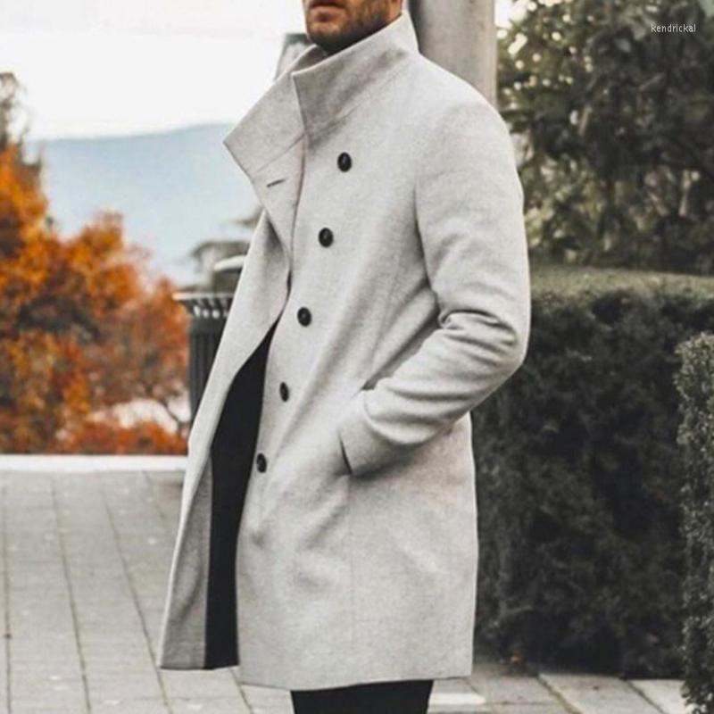 

Men' Wool & Blends Coat Men Winter Long Blend Coats Quality Brand Fashion Lapel Street Casual Overcoat Section Male Kend22, Black
