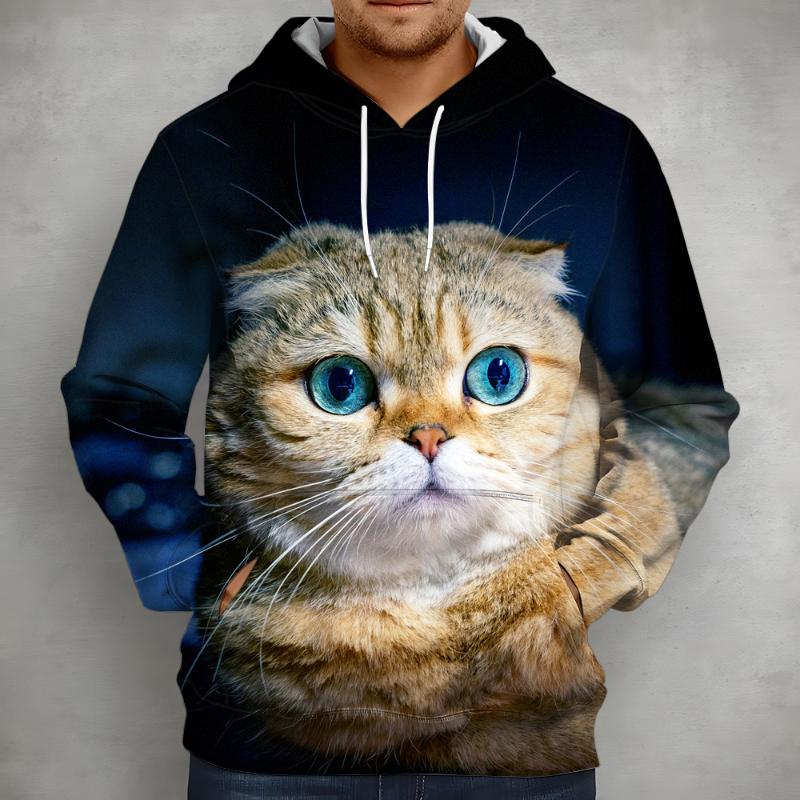 

Men's Hoodies & Sweatshirts 3D Latest Cute Folding Print Big Couple Shirt Leisure Urban Fashion And Women's Loose Hoodie Handsome Man So, Cat-015