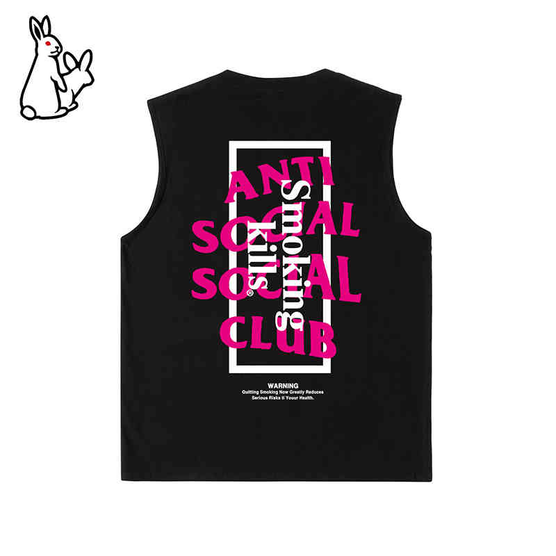 Nouvelle marque de mode masculine assc lapin lâche sans manches t coton sport gilet été