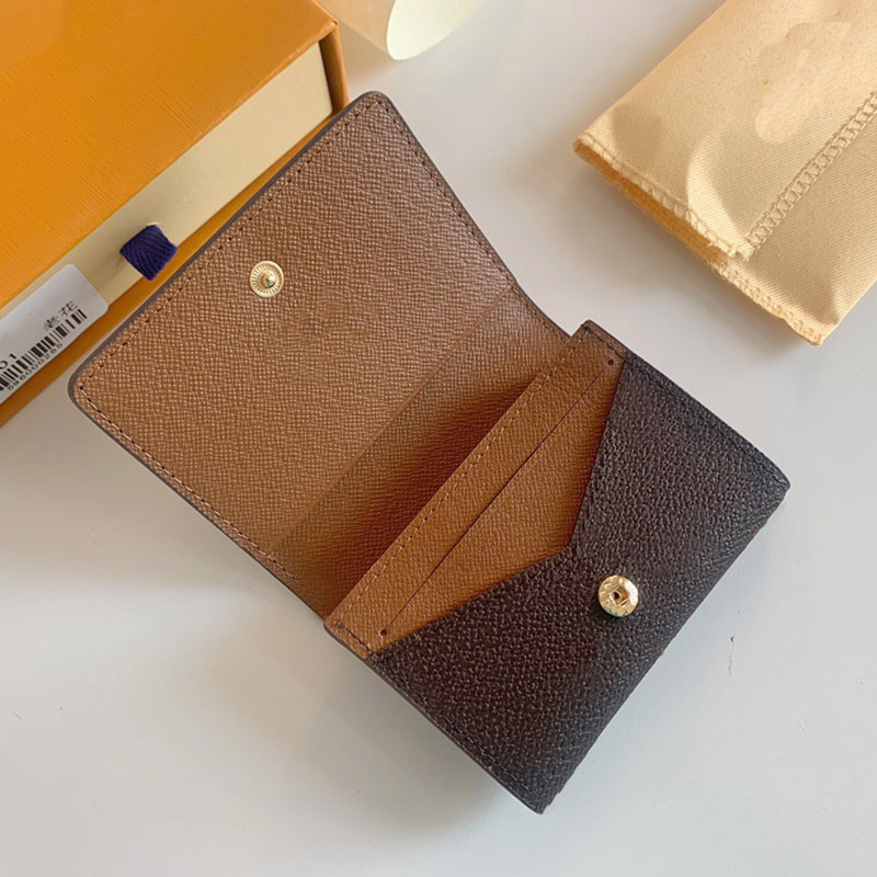 

Designer Card Holder Men Women Coin Business Credit Ticket Key Fashion Luxury Organizer Wallet M63801 with box, Black flower