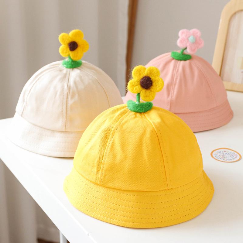 

Berets 7 Colors Flowers Baby Hat Four Seasons Versatile Korean Sunshade Fisherman Boys And Girls Cute Thin Basin Trend