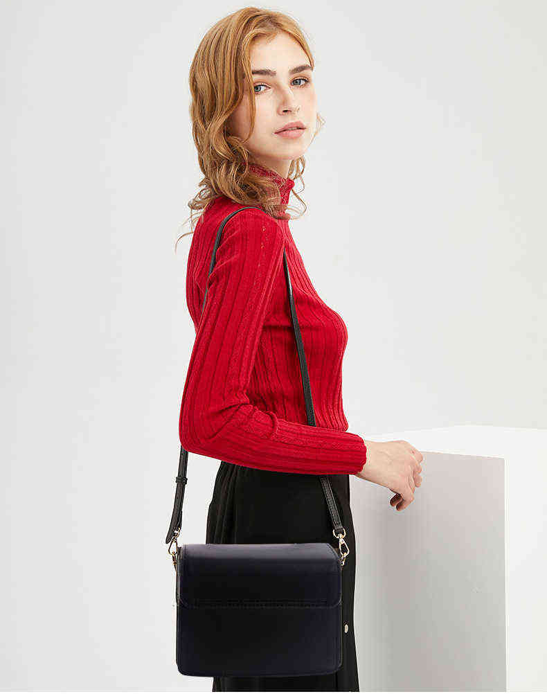 

H-home Bag with Litchi Grain Head Layer of Cow Leather, Black