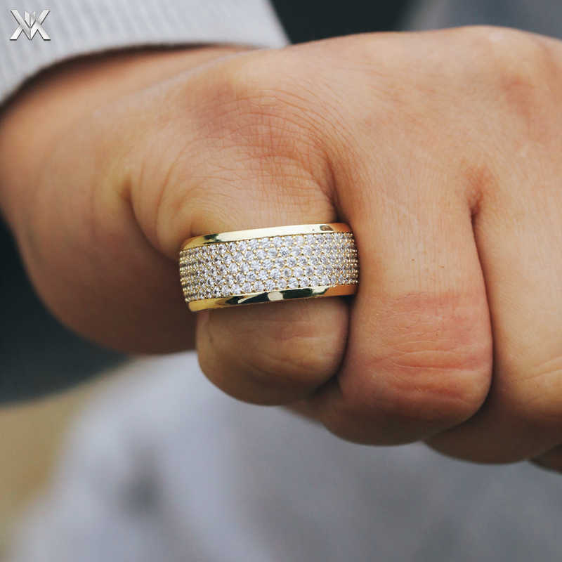 

Ultra high quality men's zircon ring fashion hiphop European and American hip hop personality ring nightclub rapper ring
