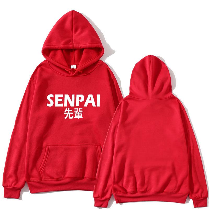 

Men' Hoodies & Sweatshirts Senpai Japanese Anime Harajuku Print Streetwear Men Women Fashion Oversized Hoodie Unisex Tracksuit ClothingMen, Black