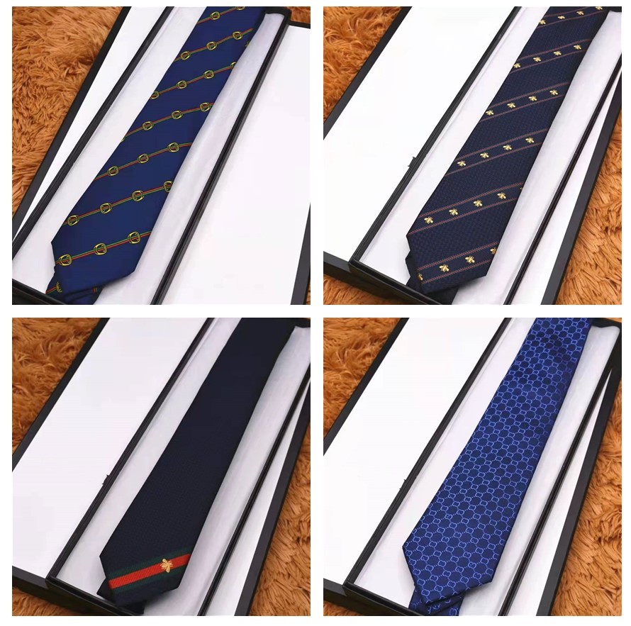 

Designer Mens Tie Bee Pattern Silk Tie Brand Neck Ties for Men Formal Business Wedding Party Gravatas with Box