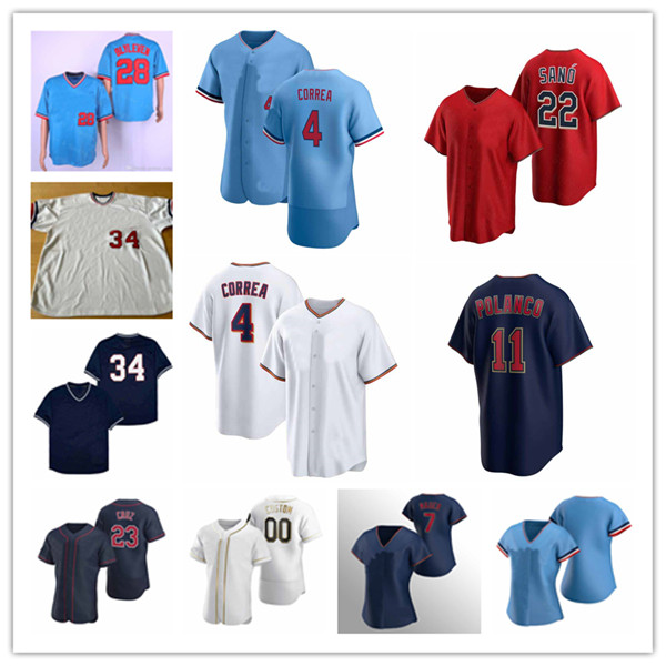 

Carlos Correa Twins Jersey Miguel Sano Byron Buxton Gary Sanchez Ryan Jeffers Nick Gordon Gio Urshela Brent Rooker Dylan Bundy Jorge Alcala Chris Archer Tyler Duffey, Men flexbase white gold