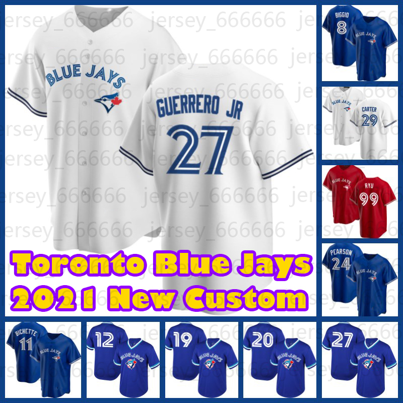 

Vladimir Guerrero Jr Bo Bichette George Springer Cavan Biggio Blue Jays Hyun Jin Ryu Kevin Gausman Toronto Danny Jansen Baseball Jersey Santiago Espinal Matt Chapma, Custom men flex base