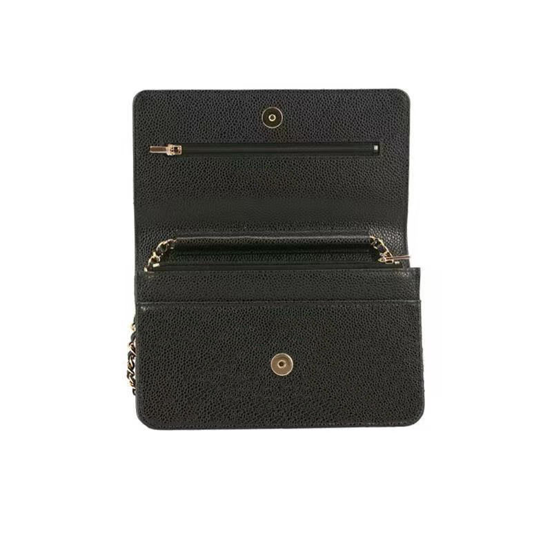

10A upgraded magnetic hasp hardware zipper mini woc shoulder bags women plaid handbag caviar sheepskin leather cross body tote clutch purse chain wallet