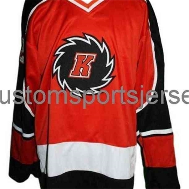 

C26 Nik1 Any Name Number Fort Wayne Komets Retro Custom Hockey Jersey Orange DUPUIS All Embroidery XS-6XL