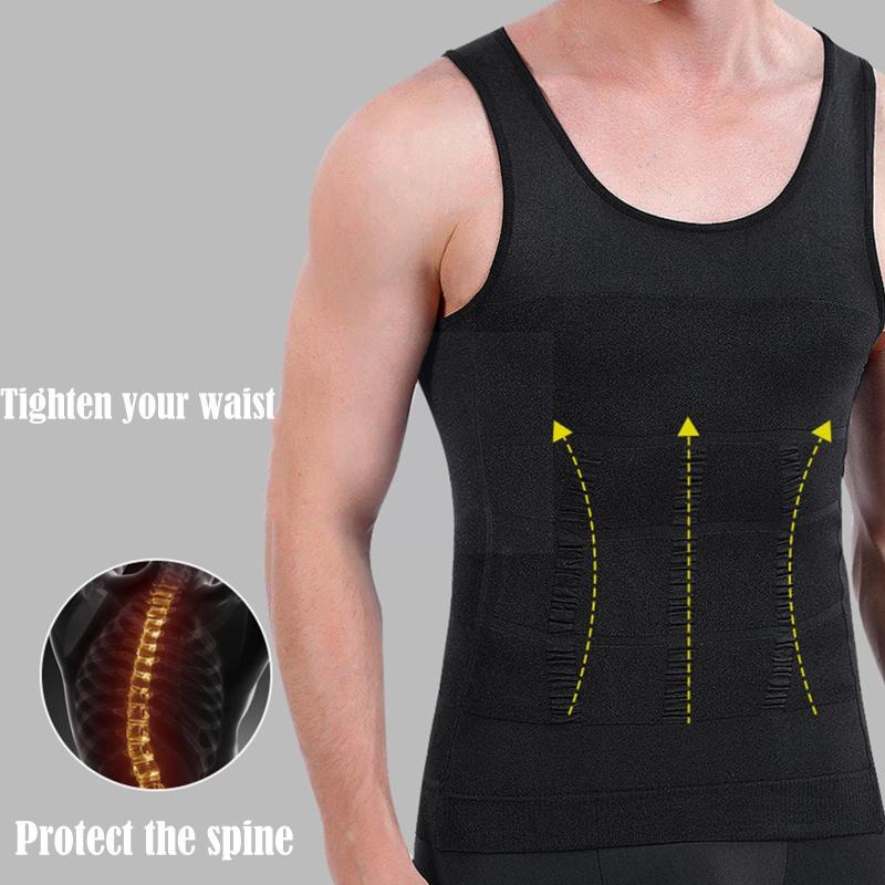 

Men' Body Shapers Tight Skinny Men Slimming Elastic Shapewear Vest Waist Breathable Tummy Sport Shirt Compression Control Abdomen Top Fi P3