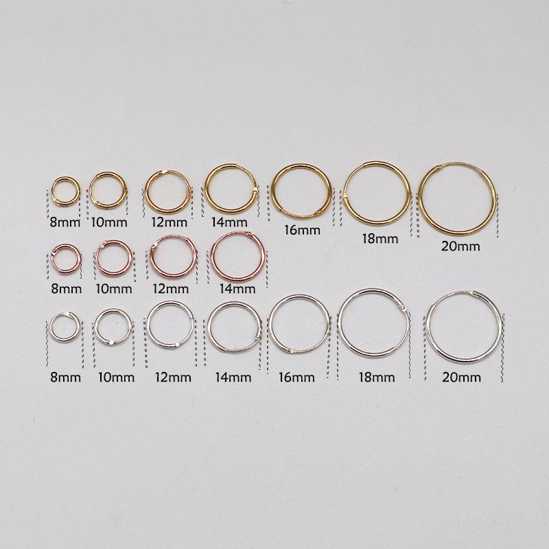 

Hoop & Huggie Golden/Gold Color/Rose Gold Color/Black/925 Sterling Silver Simple Ear Bone Earrings Mini Small Round Circle HoopsHoop