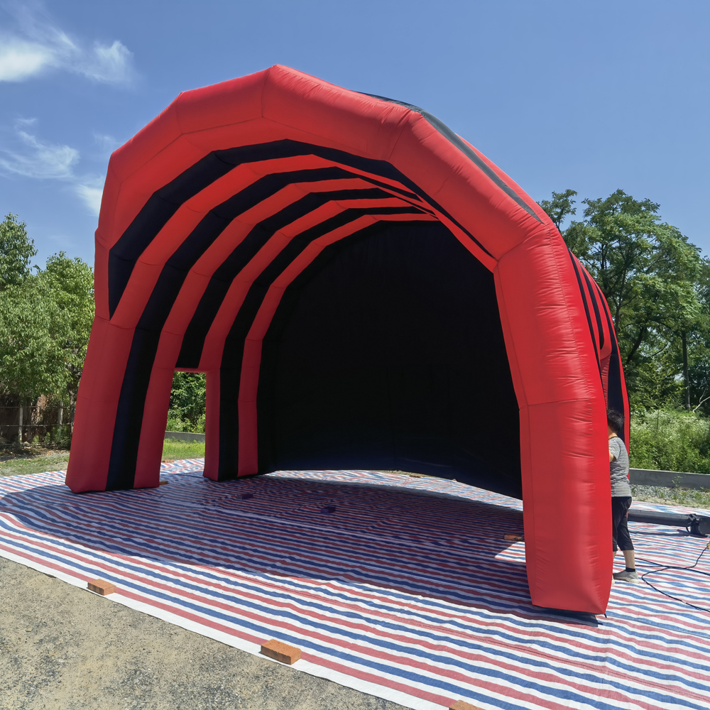 

Red And Black Inflatable Stage Cover Tent Oxford Inflatable Dome Roof Canopy Air Marquee for outdoor Concerts Events