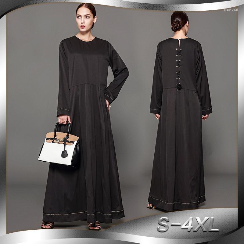 

Ethnic Clothing Muslim Prayer Garment Abaya Women Dress Black Large Casual Fashion Extended Middle East Dubai Eid Mubarak Ramadan Robe