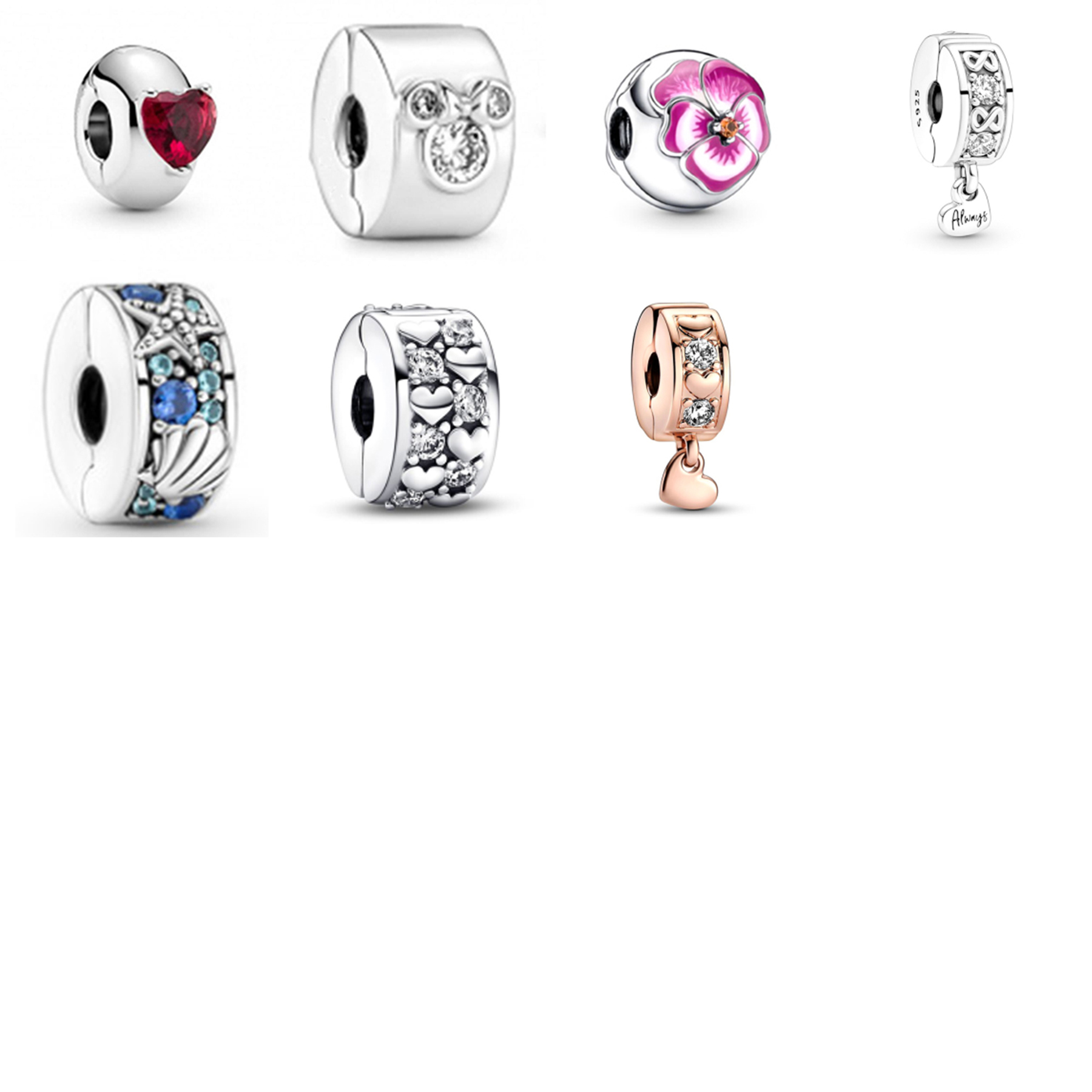 

NEW 2022 100% 925 Sterling Silver Love Shell Clip Charm Fit DIY Original Bracelet Fshion Jewelry Gift