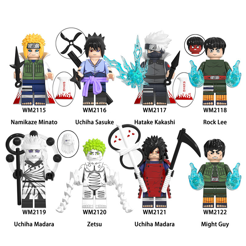 

WM6109 Naruto Minifigs Mini Toy Figures Namikaze Minato Hatake Kakashi Rock Lee Zetsu Might Guy Building Blocks