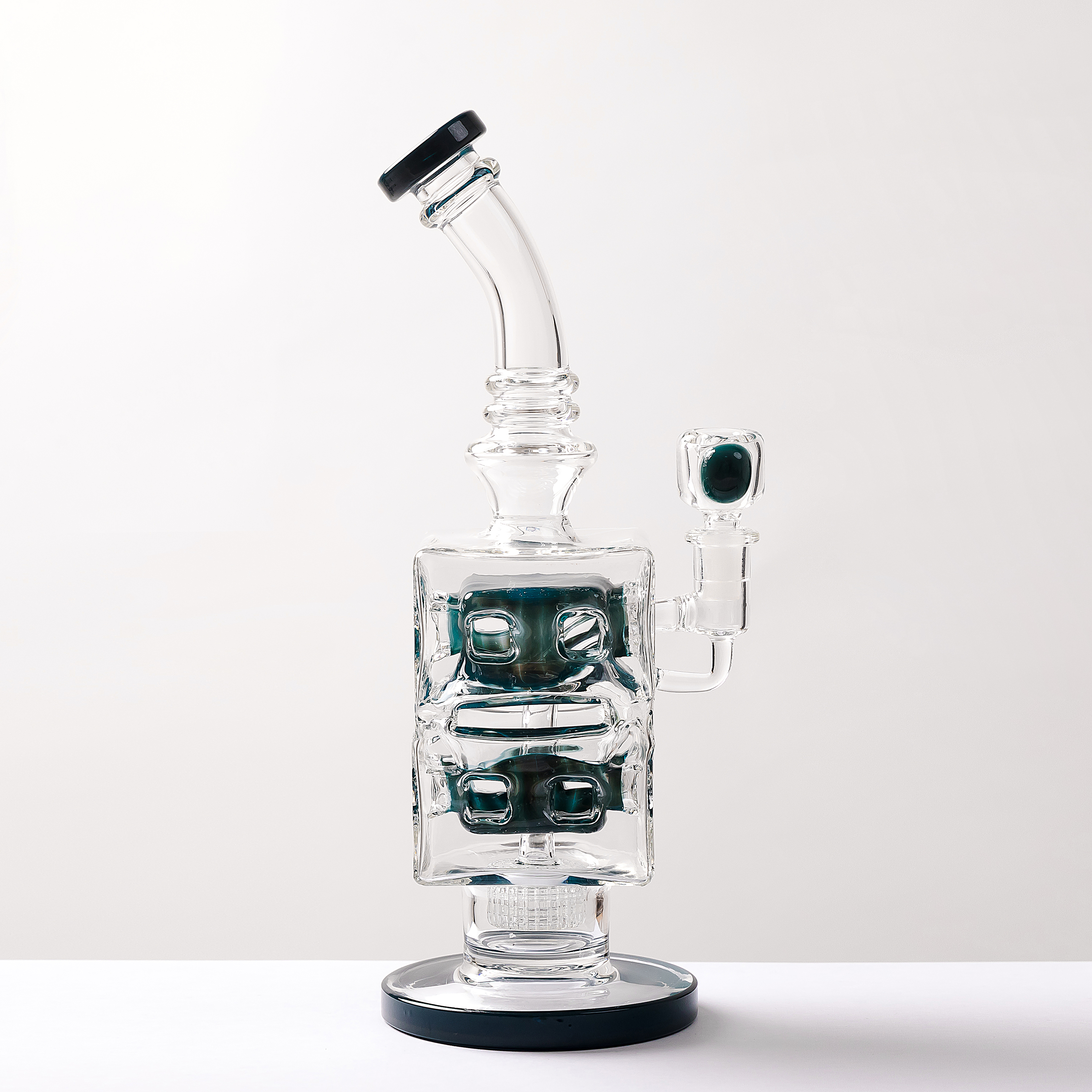 

Hookah glass Imported blue bubbler Oil rig Bubbler unique design You can customize color Full height 12.5 inche