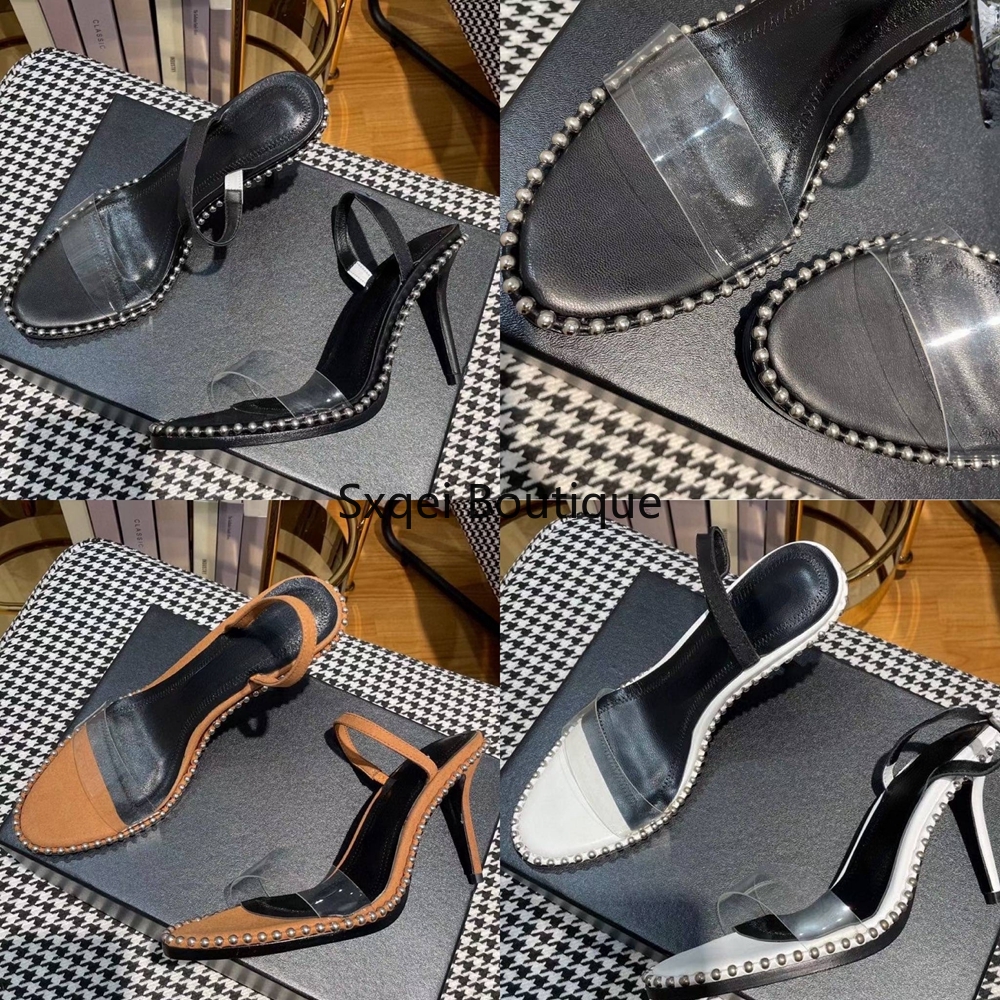 

2022 Rhinestones Women Heels Crystal Bowknot Satin Summer Lady Bead Shoes for Women Real Leather High Heels Party Prom Shoes for Lady, Extra shoes box