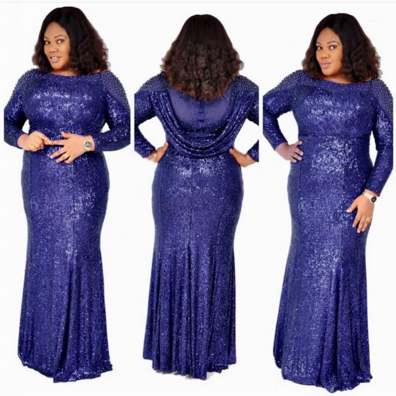 Ethnic Clothing African Dresses For Women Dashiki Dress Fashion Sequins Beaded Ladies Clothes Evening Party Grown Long