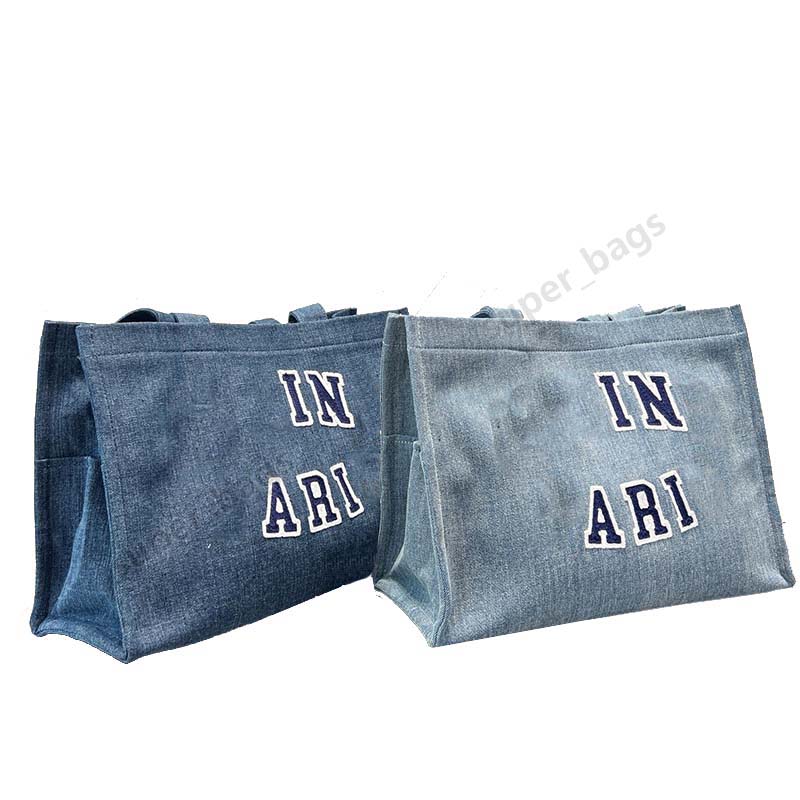 

designer bags women handbags denim tote cacbs large capacity Shoulder shopping bag purses size 41cm, Grey