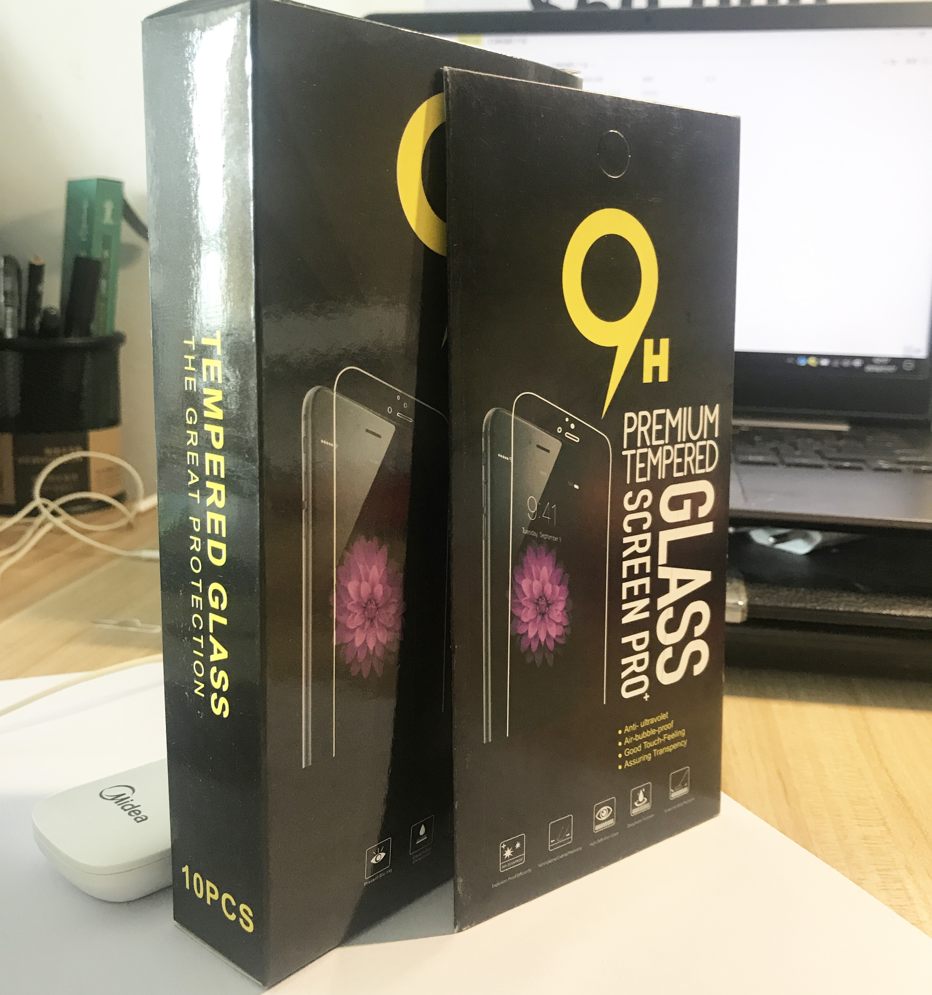 

Screen Protector For Iphone 13 12 Mini 11 Pro X XR XS MAX SE Tempered Glass Clear LG Stylo 4 Samsung Galaxy S10E with paper package