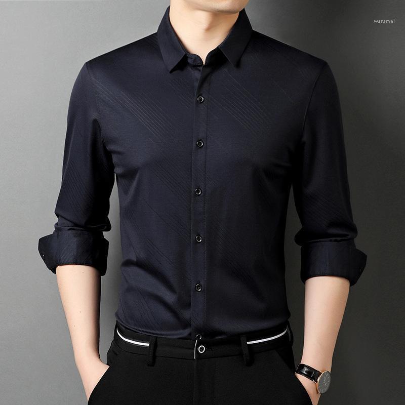 

Men's Casual Shirts Shirt Long Sleeve Autumn 2022 Solid Color Thin Youth Dark Large, Black