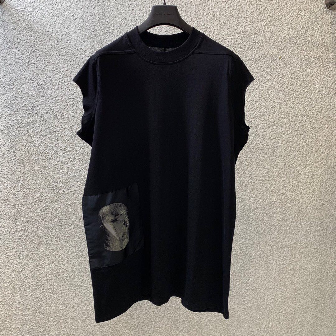 

High Street Brand Rick Sleeveless Tank Tops Owens Tags Oversized Designer Cotton Sleeveless Tops Men Tops Hiphop Streetwear, White