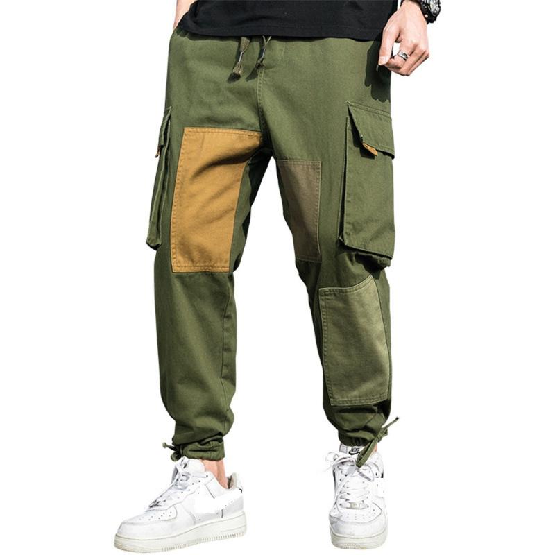 

Men's Pants Men's Fashion Casual Men Loose Big Pocket Colorblock Trousers Trend Wild MaleMen's, Khaki