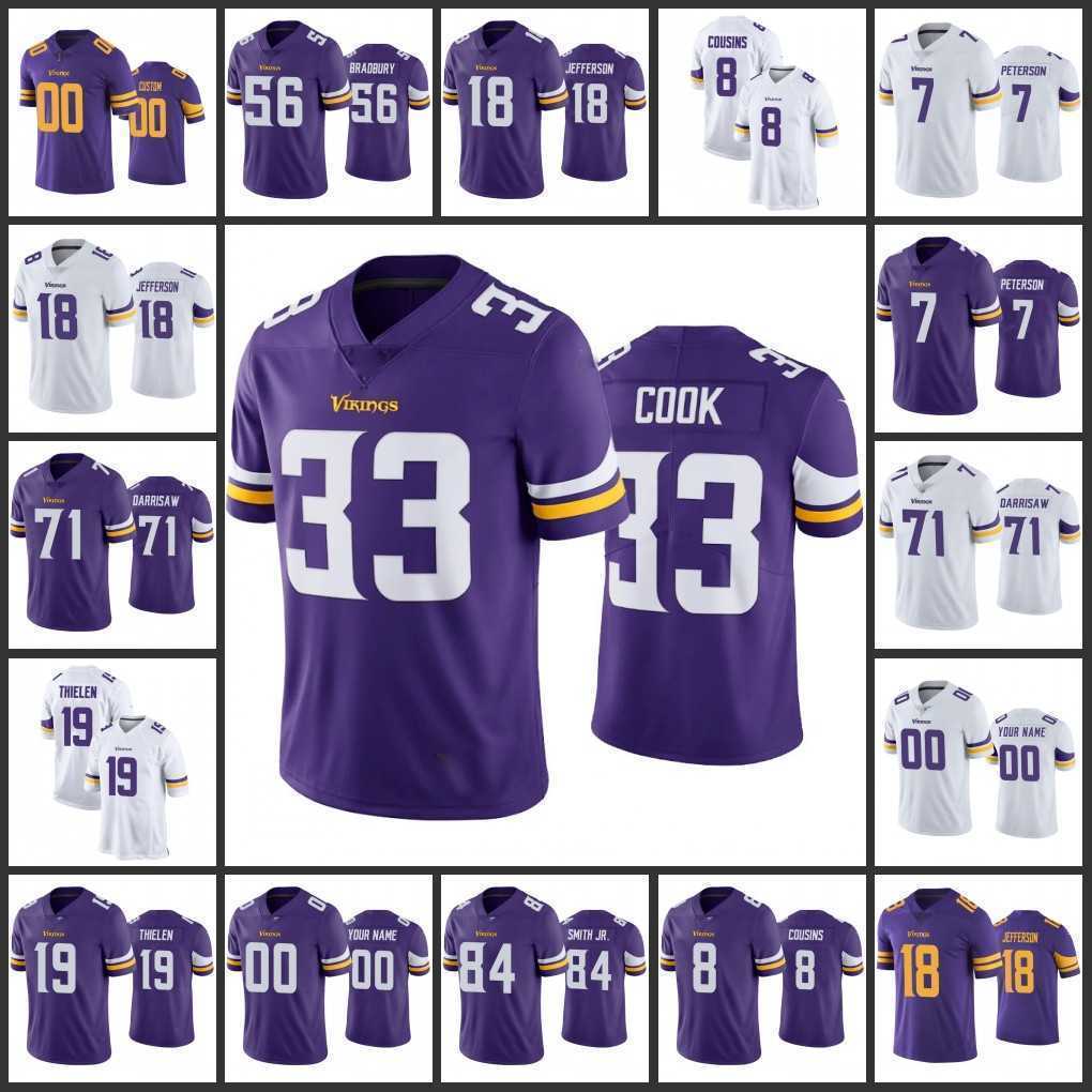 Men Minnesota''vikings'''women Youth # 8 Kirk Cousins 19 Adam Thielen 33 Dalvin Cook 84 Irv Smith Jr. Custom Limited''nfl''Jersey