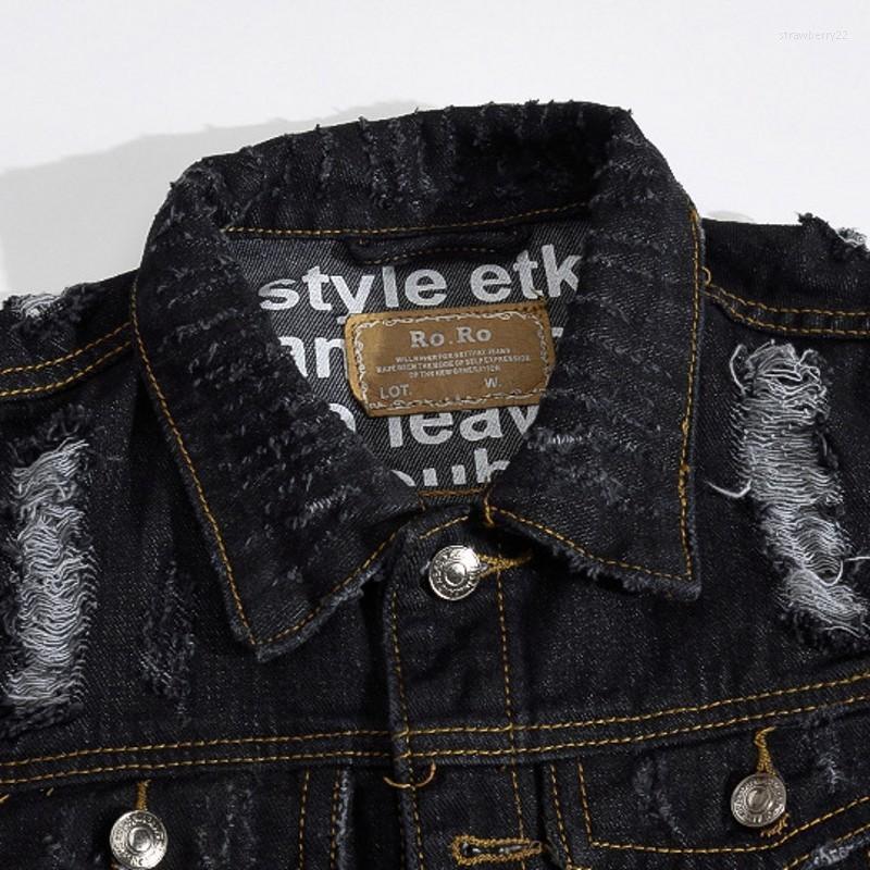

Men's Vests Fashion Sleeveless Ovrecoats Hole Mens Denim Vest Slim Fit Single Breasted Casual Black Male Waistcoat Plus Size -5XL1 Stra22