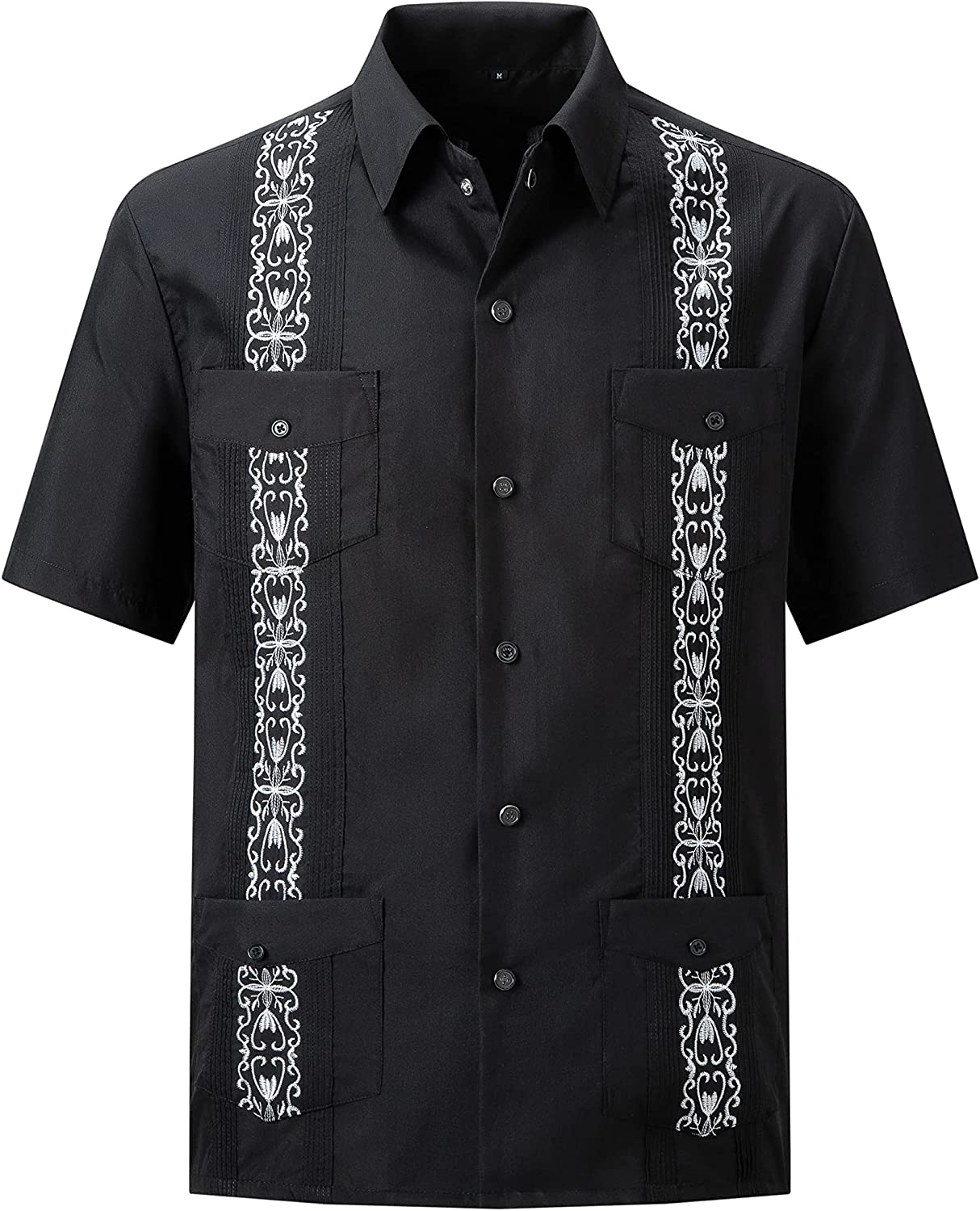 

Mens Snap Shirts Casual Guayabera Shirts Short Sleeve, Red