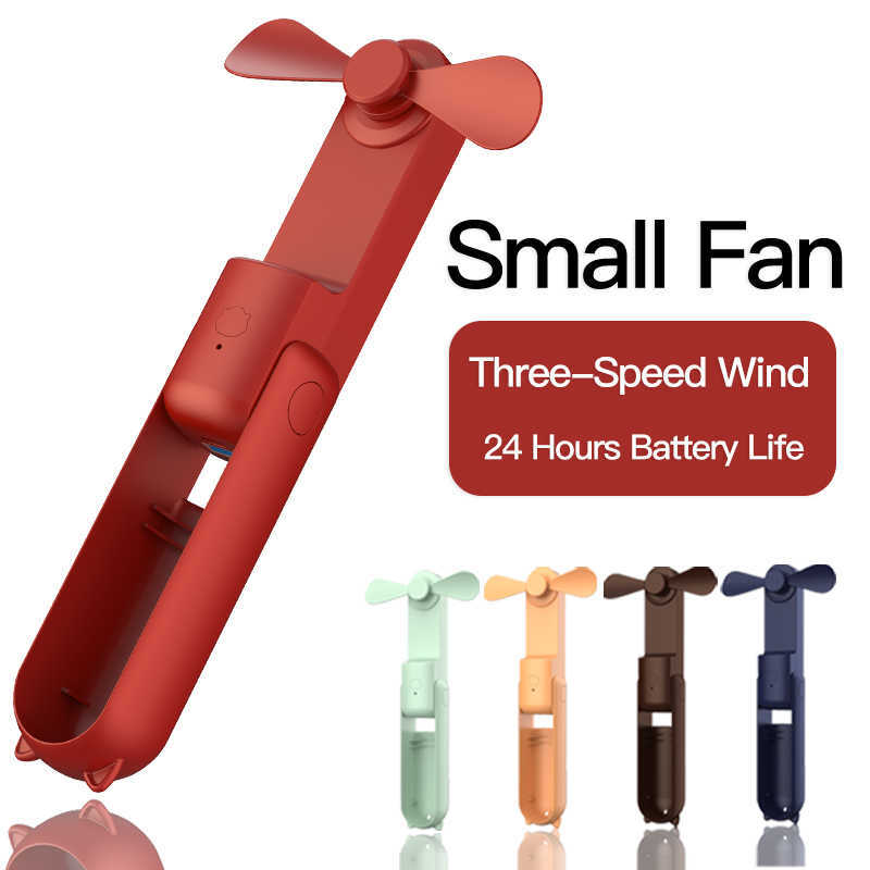 

HA-Life Mini Fan Portable 1500mAh Enduring Silent Foldable Usb Rechargeable Fan With Power Bank And Flashlight Function