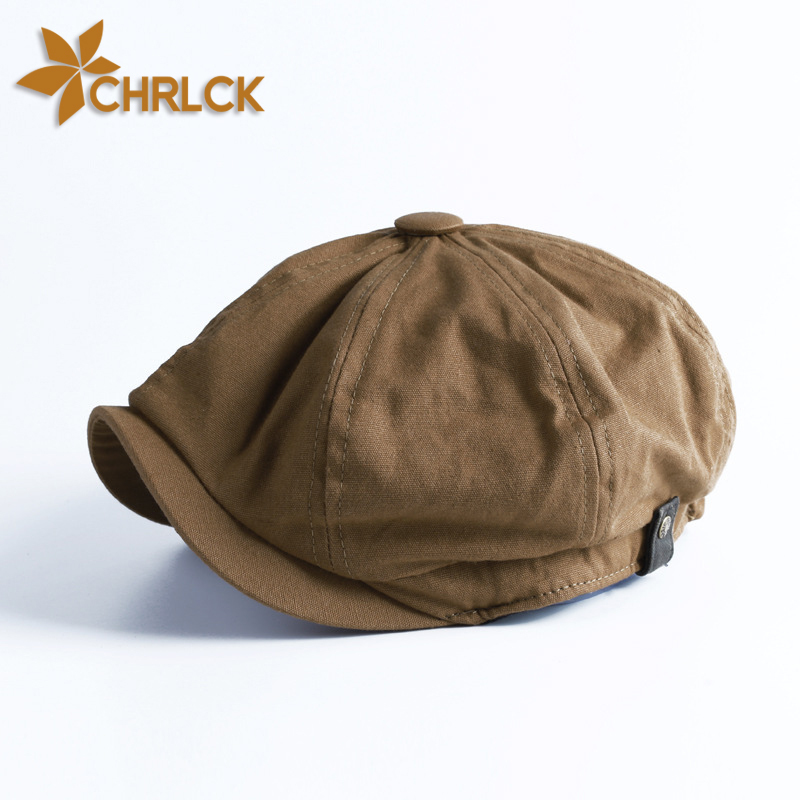 

Retro British Style sboy Cap Men Cotton Ascot Beckham Khaki Male Spring Summer Vintage Brand Octagonal Flat 220813, Coffee1