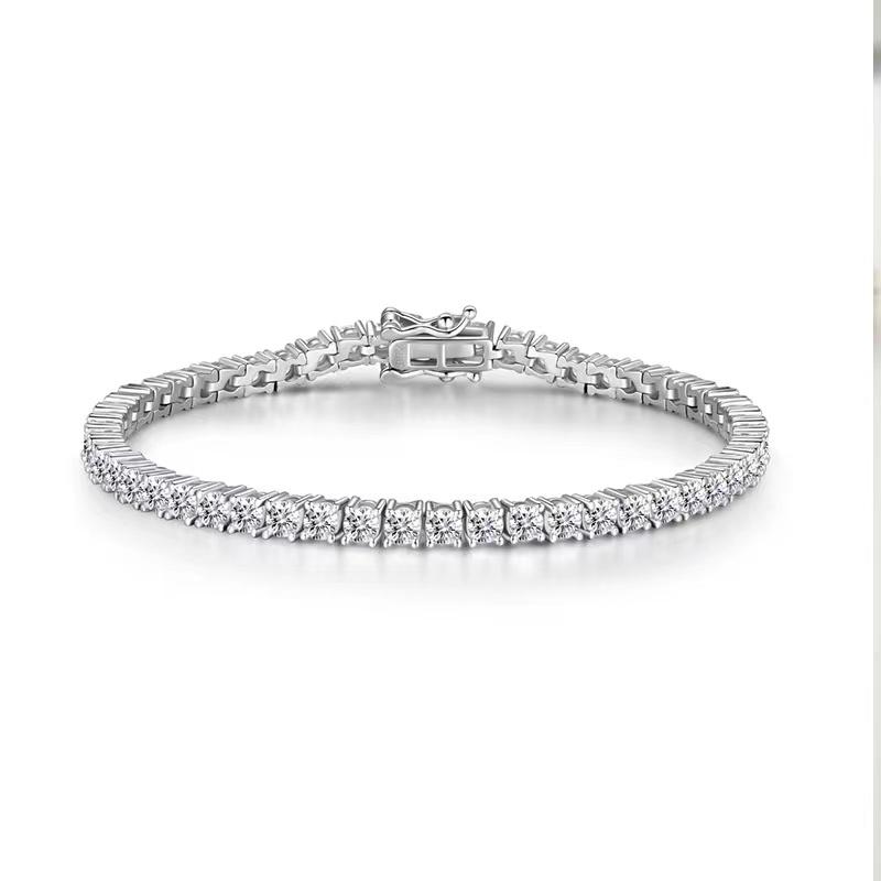 

Charm Bracelets Trendy 925 Sterling Silver 3mm D Color VVS1 Moissanite Tennis Chain For Women Jewelry Diamond Test Pass Bracelet GiftCharm C