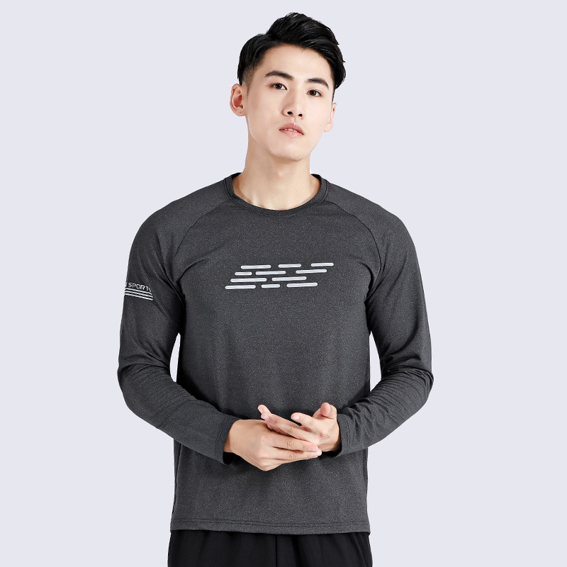 

2022 Spring Autumn Men's Fitness Running Sweater Running Quick-drying Men's Long Sleeve GYM Jogging Running Quick-drying Tshirts, Black