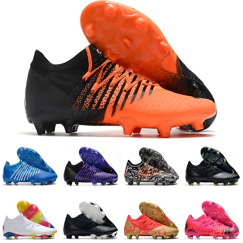 

Mens Soccer Shoes Future Z 1.3 FG Neon Citrus Black Teaser Limited Edition Cleats Light Blue Instinct Orange Black Football Boots, # 7