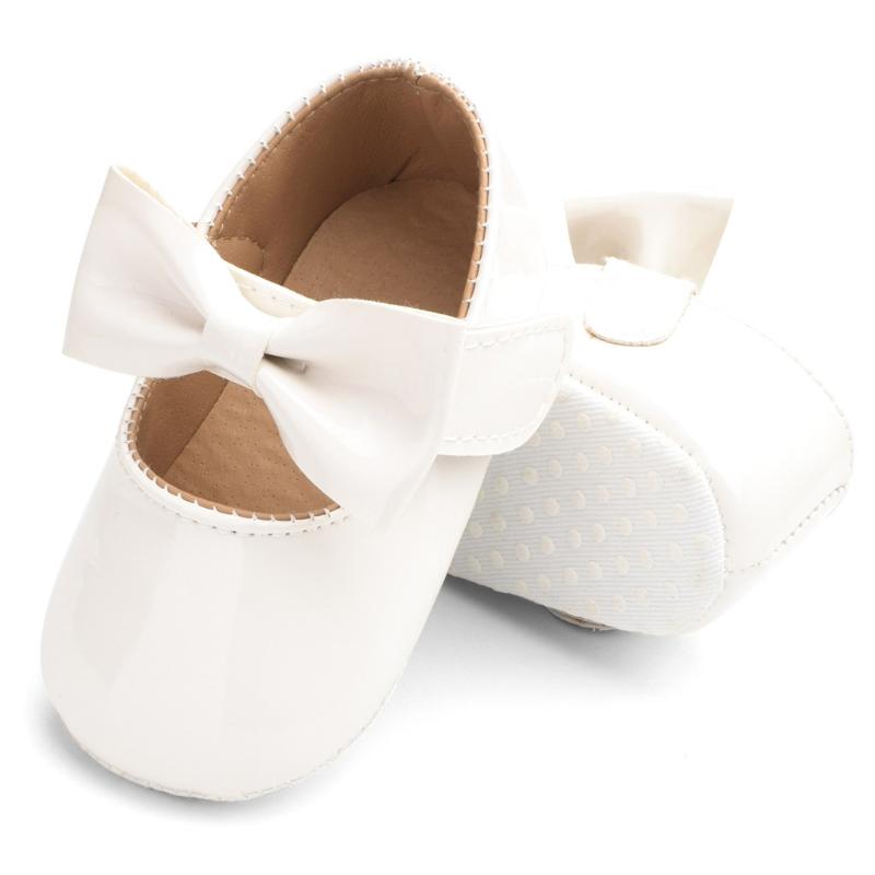 

First Walkers Spring Autumn Baby Girls Shoes Cute Bow Patent Leather Princess Solid Color Kids Gilrs Dancing WalkersFirst, Wh