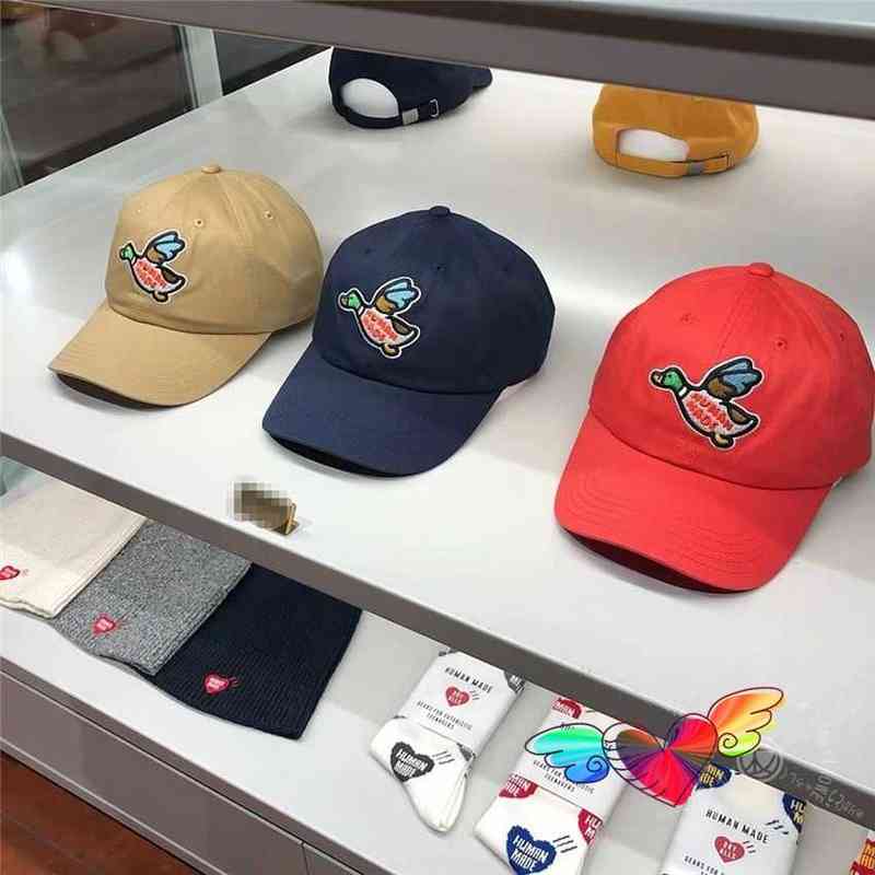 

2022 Embroidery HUMAN MADE Duck Baseball Cap Men Women Flying Cartoon Human Made Caps Canvas Summer Hats T220728