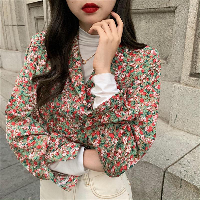 

Alien Kitty Brief Stylish Chiffon Women All-Match Retro 2022 Sweet Chic V-Neck Full-Sleeved Blouses Elegant Gentle Shirts Women's, Red