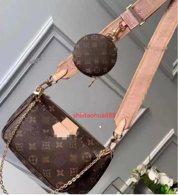 

GG's LOUIS'S VUTTON'S LVs YSLs Designers 3 pcs/set Multicolored shoulder straps Shoulde bags Luxurys women chain strap Crossbody Purse Messenger bag Ladies Handbags