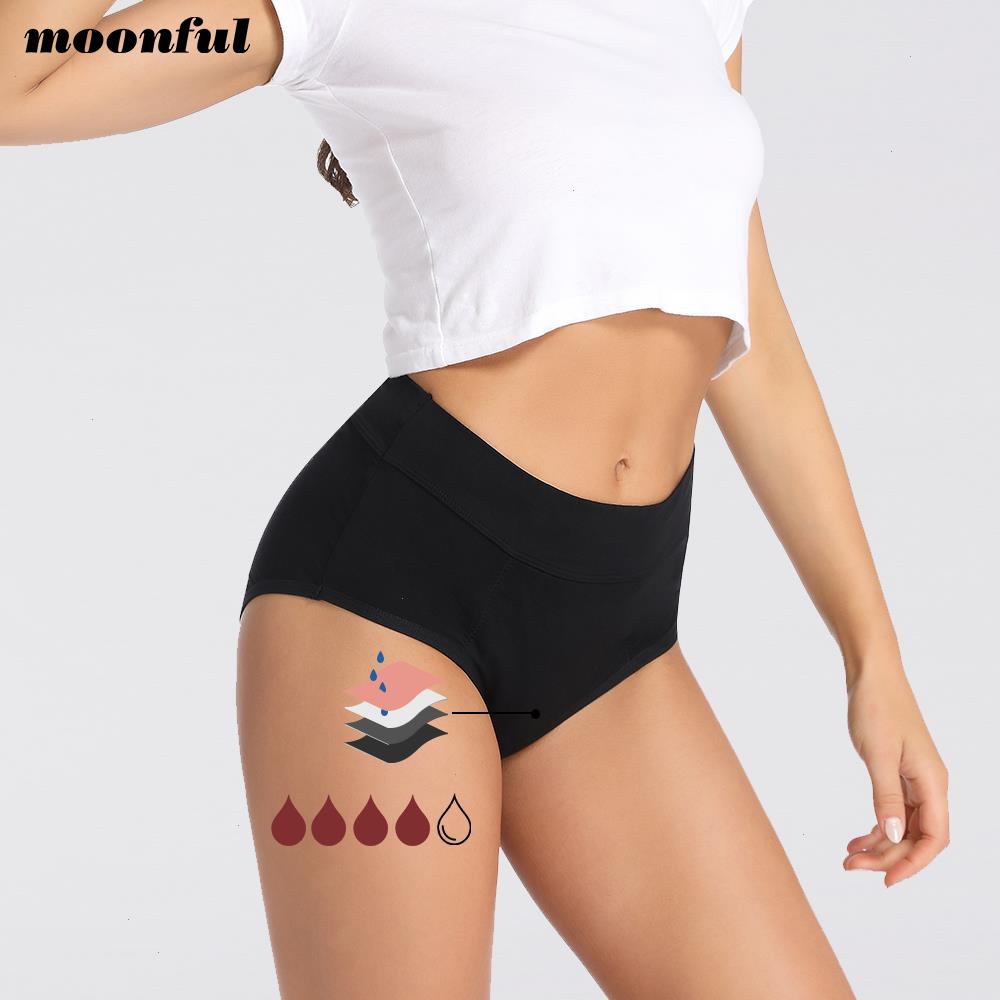 

4 Layer Very Abundant Menstrual Panties For Women Heavy Flow Bamboo Fiber Overnight Period High Waist Underwear, Black