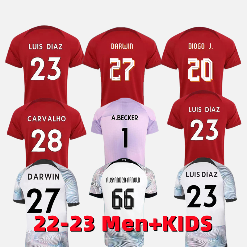 21 22 23 season home away 3rd DARWIN soccer jerseys 2022 2023 Mohamed Diogo Luis DIaz Alexander Arnold football kit tops shirts men kids uniform S-4XL